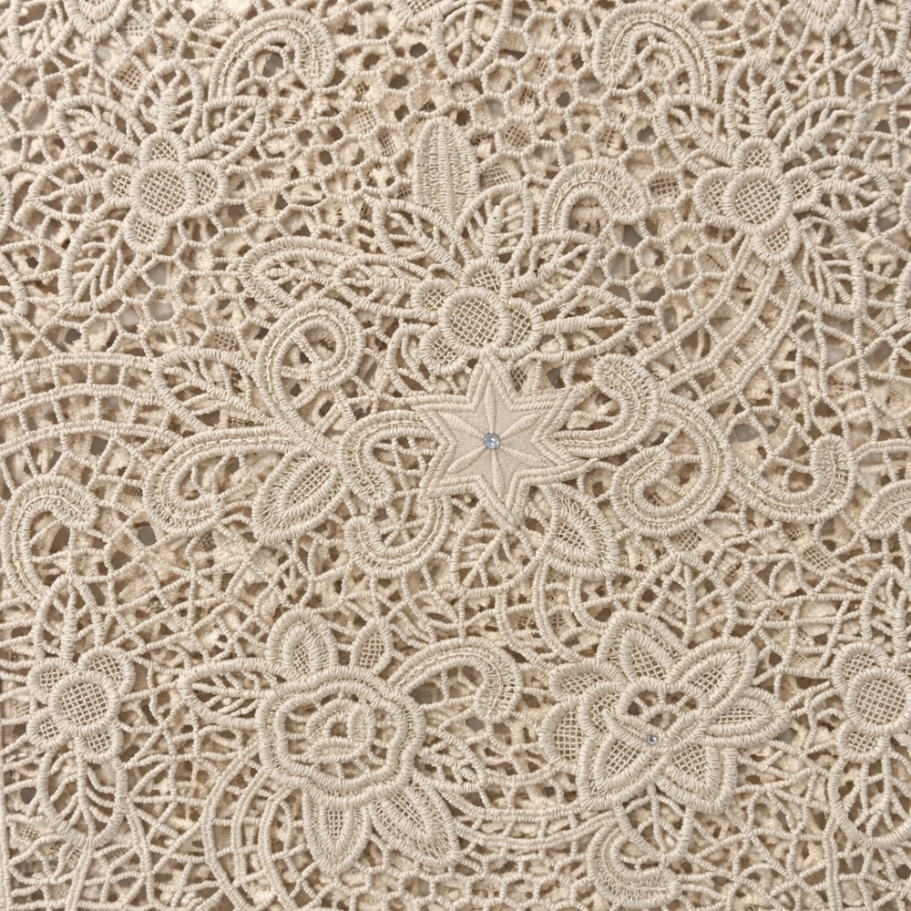 Lafei Nier Ivory Lace Top Womens 3X NWT Crystal Embellished Floral Blouse - Picture 3 of 9